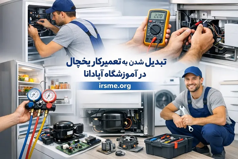 کارگاه عملی تعمیر یخچال در آموزشگاه آپادانا تبریز کارگاه عملی تعمیر یخچال در آموزشگاه آپادانا تبریز