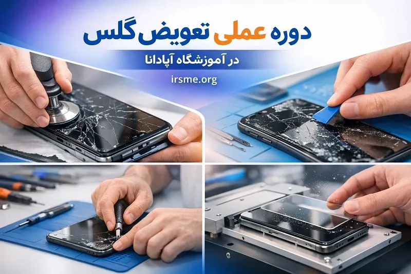 آموزش تعویض گلس موبایل در تبریز آموزشگاه آپادانا