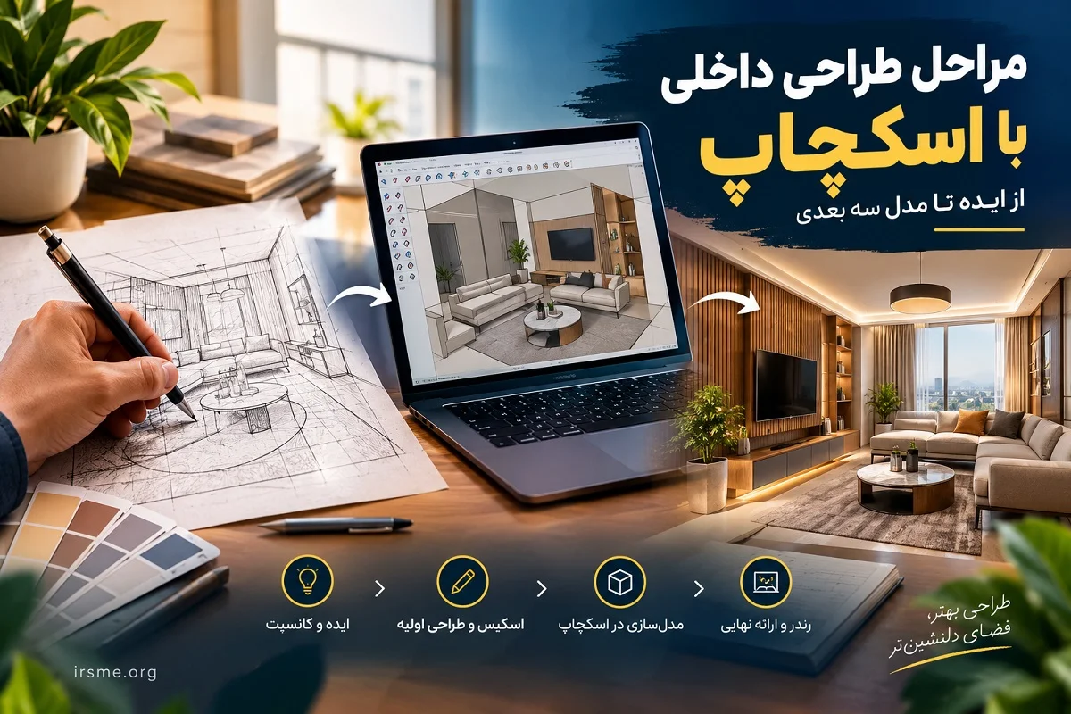 مراحل طراحی داخلی با اسکچاپ از ایده تا مدل سه بعدی