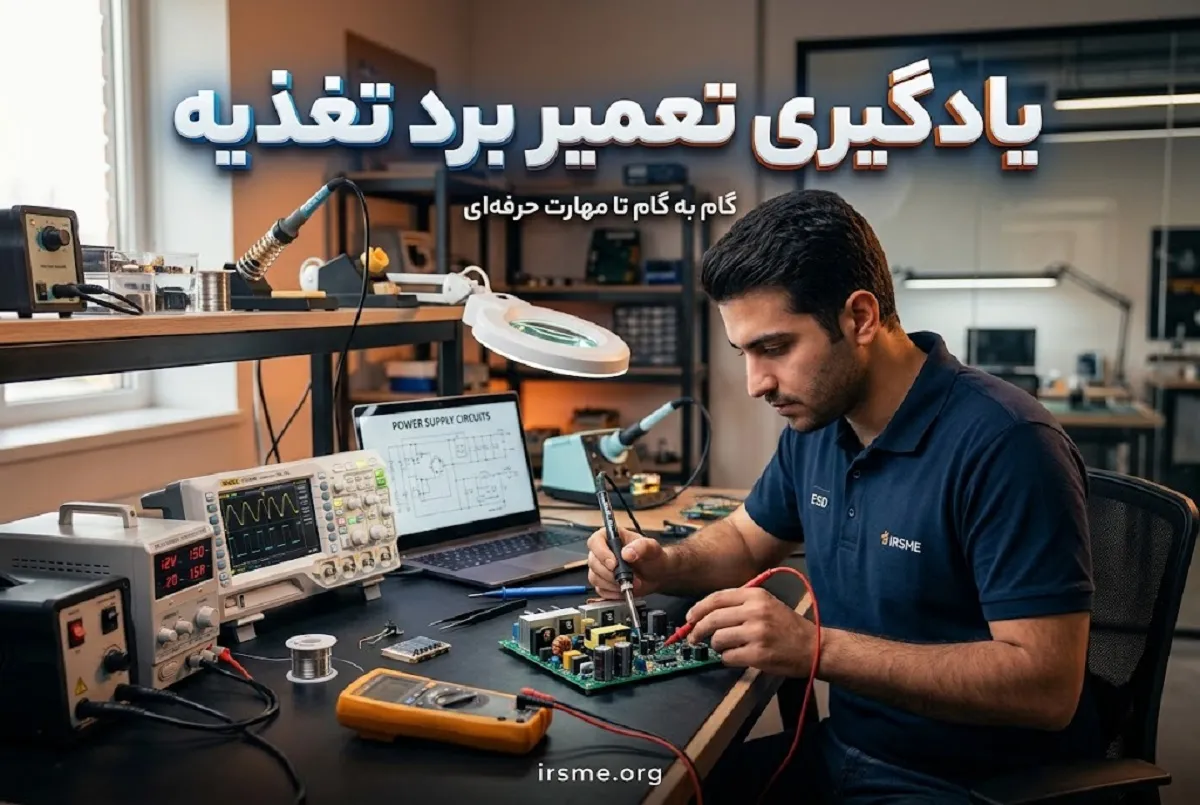 یادگیری تعمیر برد تغذیه در آموزشگاه آپادانا